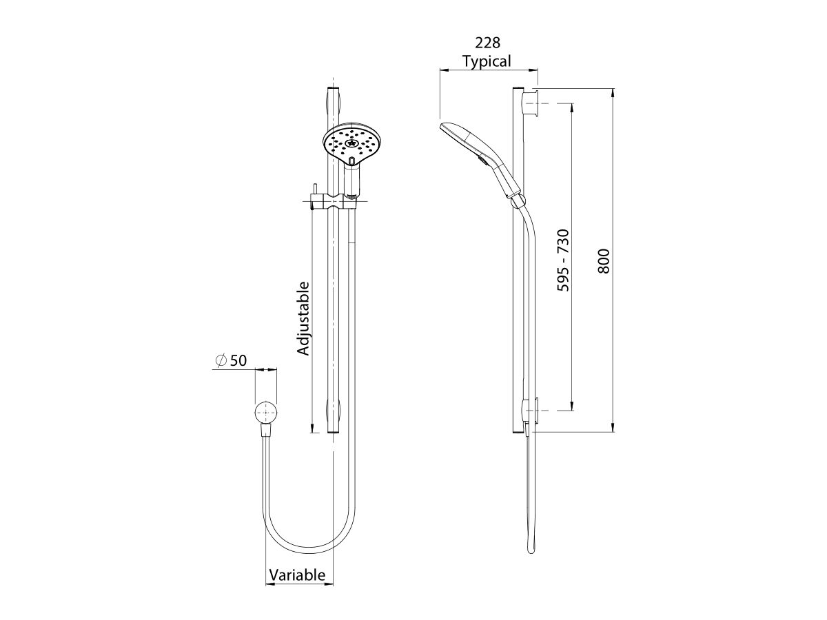 Satinjet Escape MK3 Single Rail Shower Chrome (3 Star)