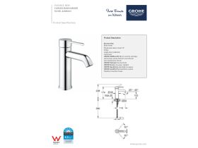 Technical Guide - GROHE Essence New Gooseneck Basin Mixer Chrome (6 Star)