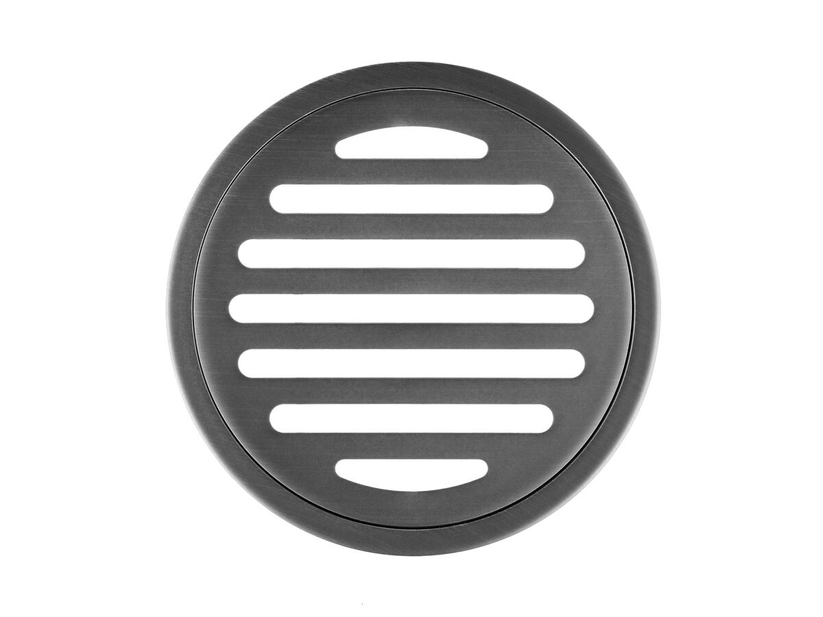 Mizu Drift Brass Trapscrew Grate Round 100mm Brushed Gunmetal