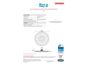 Specification Sheet - Roca Ona ABS Overhead Shower 250mm Matte White (3 Star)