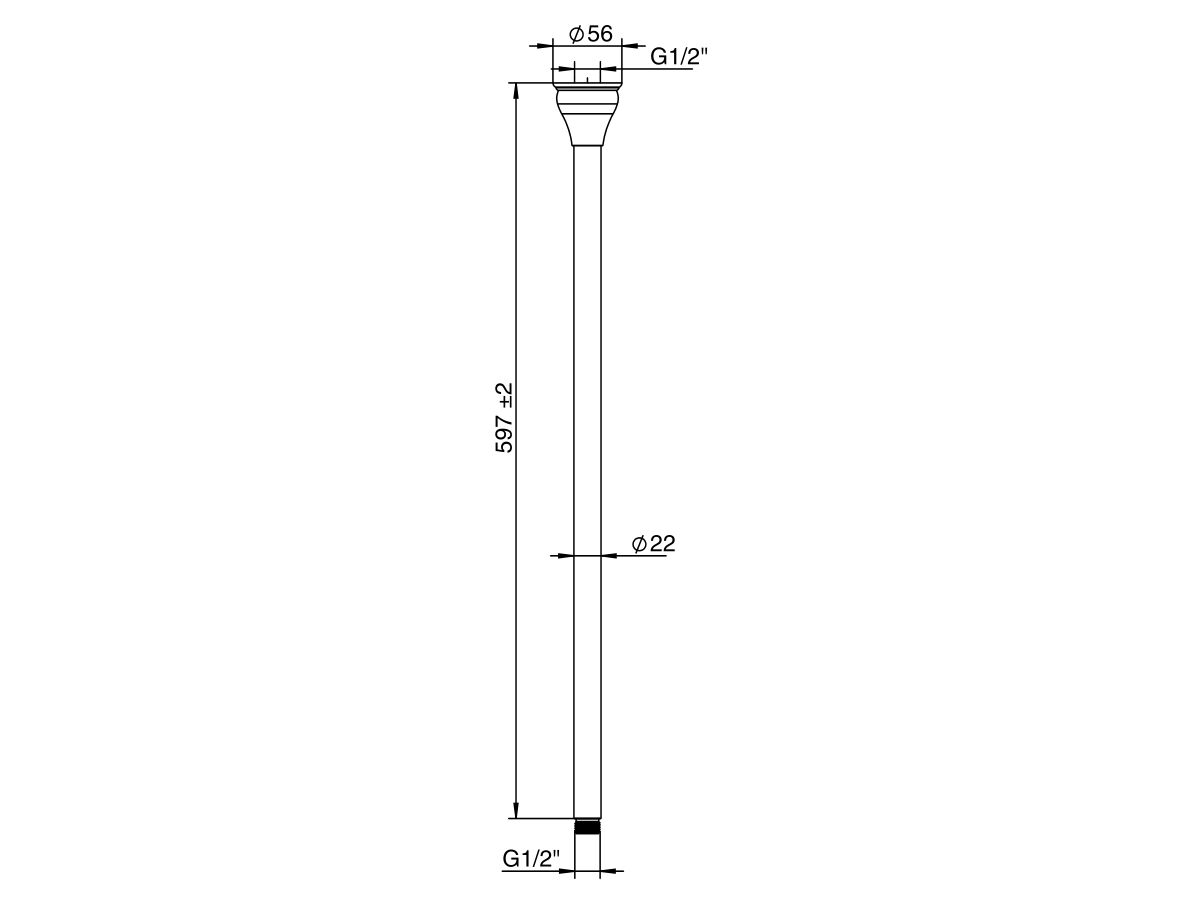 Milli Monument Edit Ceiling Shower Arm 600mm