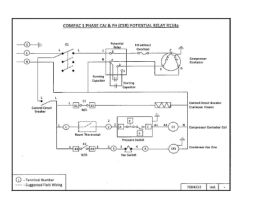 Wiring Diagram - Tecumseh COMPAC Single Phase CAJ & FH (CSR) Potential Relay R134a Single Fan