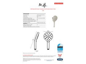 Specification Sheet - Milli Marq Edit Shower Handpiece Only Brushed Nickel (3 Star)