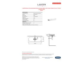 Specification Sheet - LAUFEN Sonar Textured Double Above Counter Basin with Ceramic Waste Covers 1015mm x 365mm White