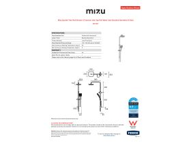 Specification Sheet - Mizu Soothe Twin Rail Shower 3 Function with Top Rail Water Inlet Brushed Gunmetal (5 Star)