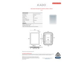 Specification Sheet - Kado Aspect Rectangle Veil LED Mirror 800mm x 600mm