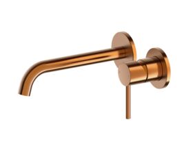 Hero - Mizu Drift Wall Basin / Bath Mixer Set with Curved Spout 2 Piece Kit Brushed Bronze (6 Star) Lead Free