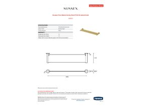 Specification Sheet - Sussex Pure Metal Vanity Shelf PVD Brushed Gold