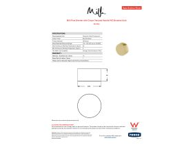 Specification Sheet - Milli Pure Diverter with Cirque Textured Handle PVD Brushed Gold