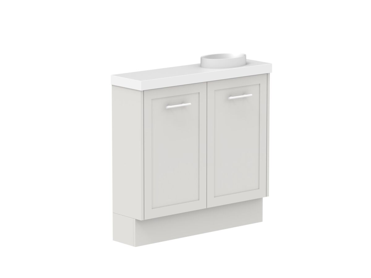 Supporting Image - Kado Lux Petite Vanity Unit Floor Mount 900mm Right Bowl 50mm Top (Basin Included)