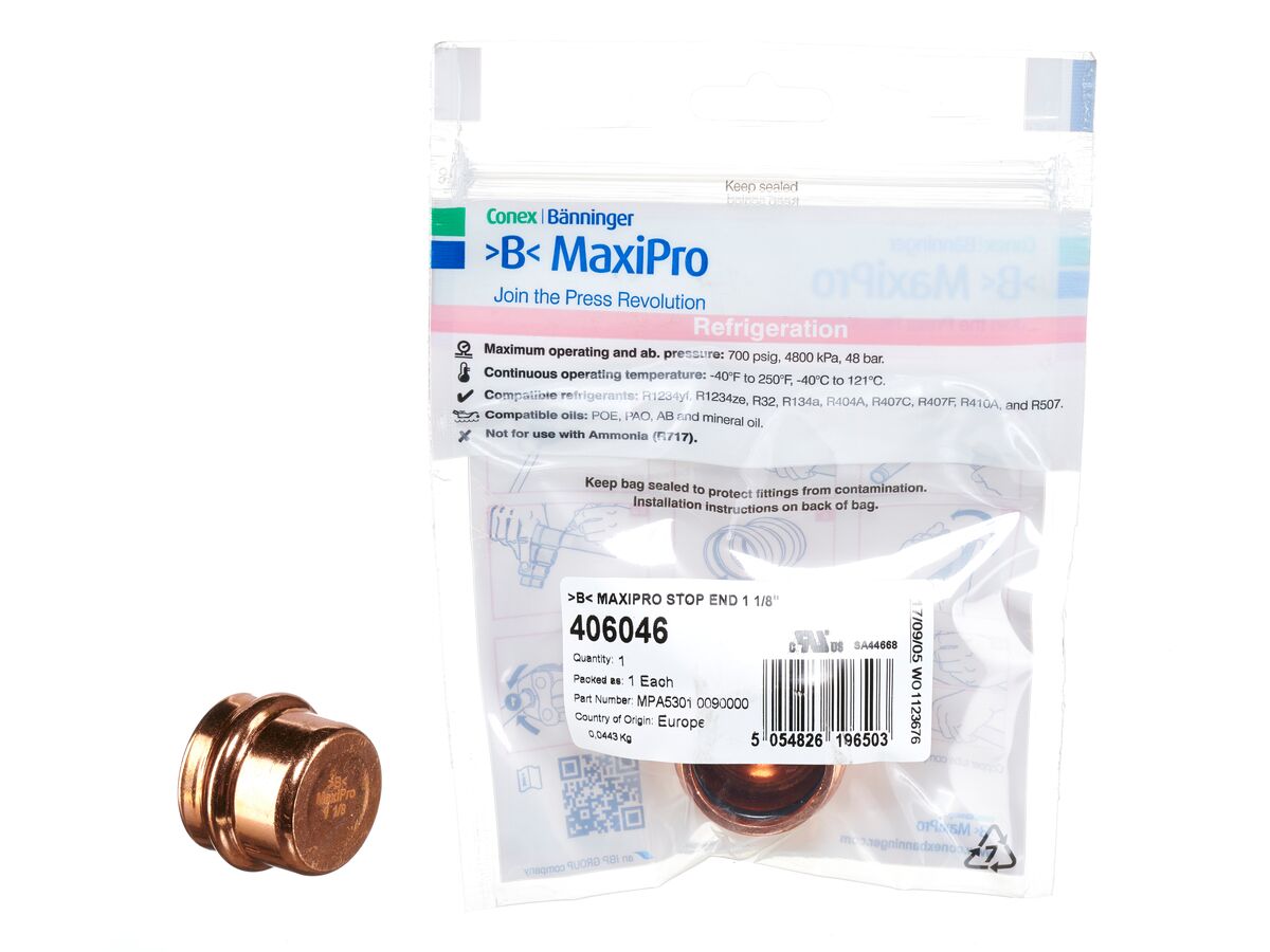 >B< Maxipro Stop End 1 1/8" Bag of 1
