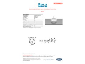 Specification Sheet - Roca Inspira Light Round Above Counter Basin 370mm White