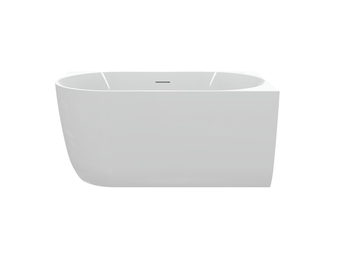 Hero - Posh Solus Back to Corner Freestanding Bath 1300mm Right Corner with Overflow Gloss White