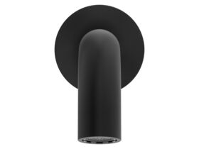 Supporting Image 2 - Mizu Drift Wall Basin/Bath Outlet Curve Spout 200mm Matte Black (6 Star) Lead Free - Front