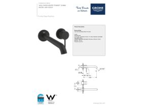 Technical Guide - GROHE Essence New Wall Basin Mixer 230mm Matte Black (5 Star) Lead Free