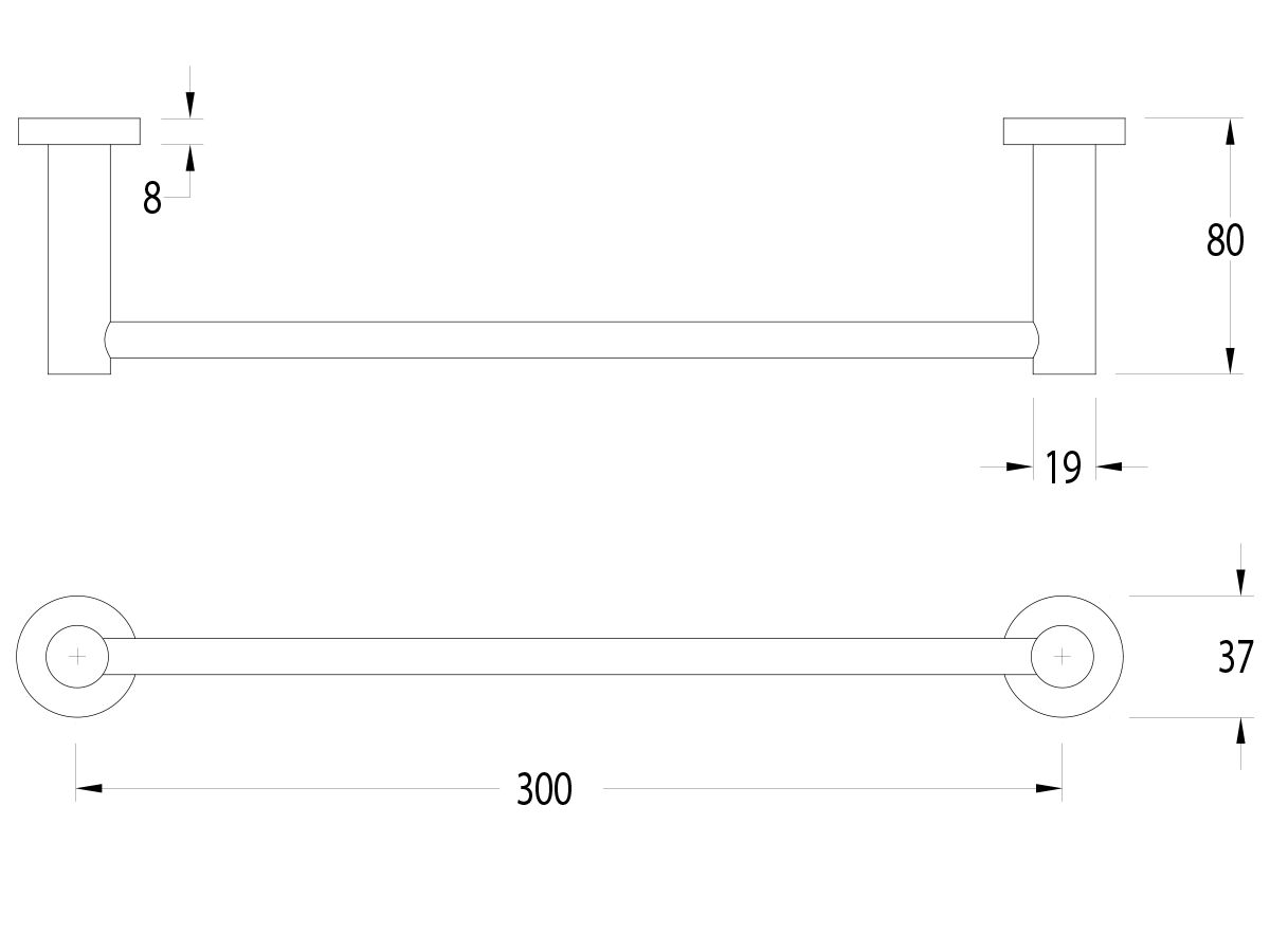 Sussex Pure Guest Towel Rail 300mm