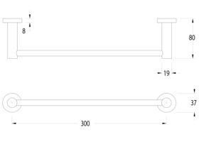 Sussex Pure Guest Towel Rail 300mm