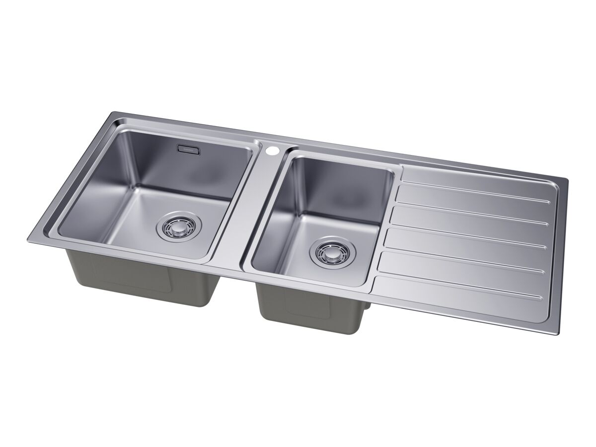 Supporting Image 2 - Memo Oscar Inset Left Hand 1 & 1/2 Bowl & Drainer Sink Overflow 1 Taphole