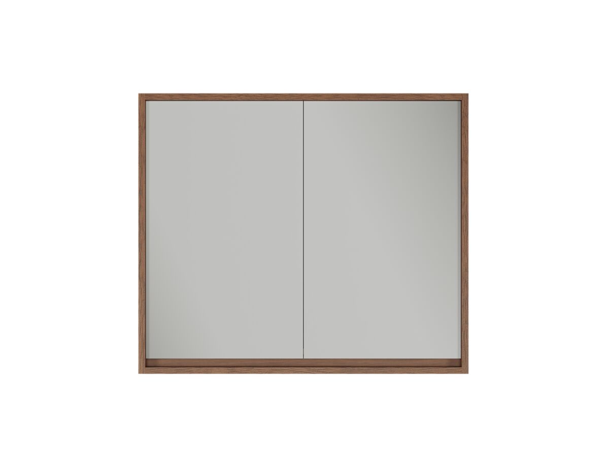 Supporting Image - Kado Aspect 900mm Mirror Cabinet Two Doors - Florentine Walnut