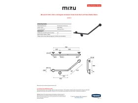 Specification Sheet - Mizu Drift 450 x 450 x 40 Degree Ambulant Toilet Grab Rail Left Hand Matte Black