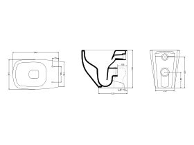 AXA Five Back To Wall Rimless Pan Soft Close Quick Release Seat White (4 Star)