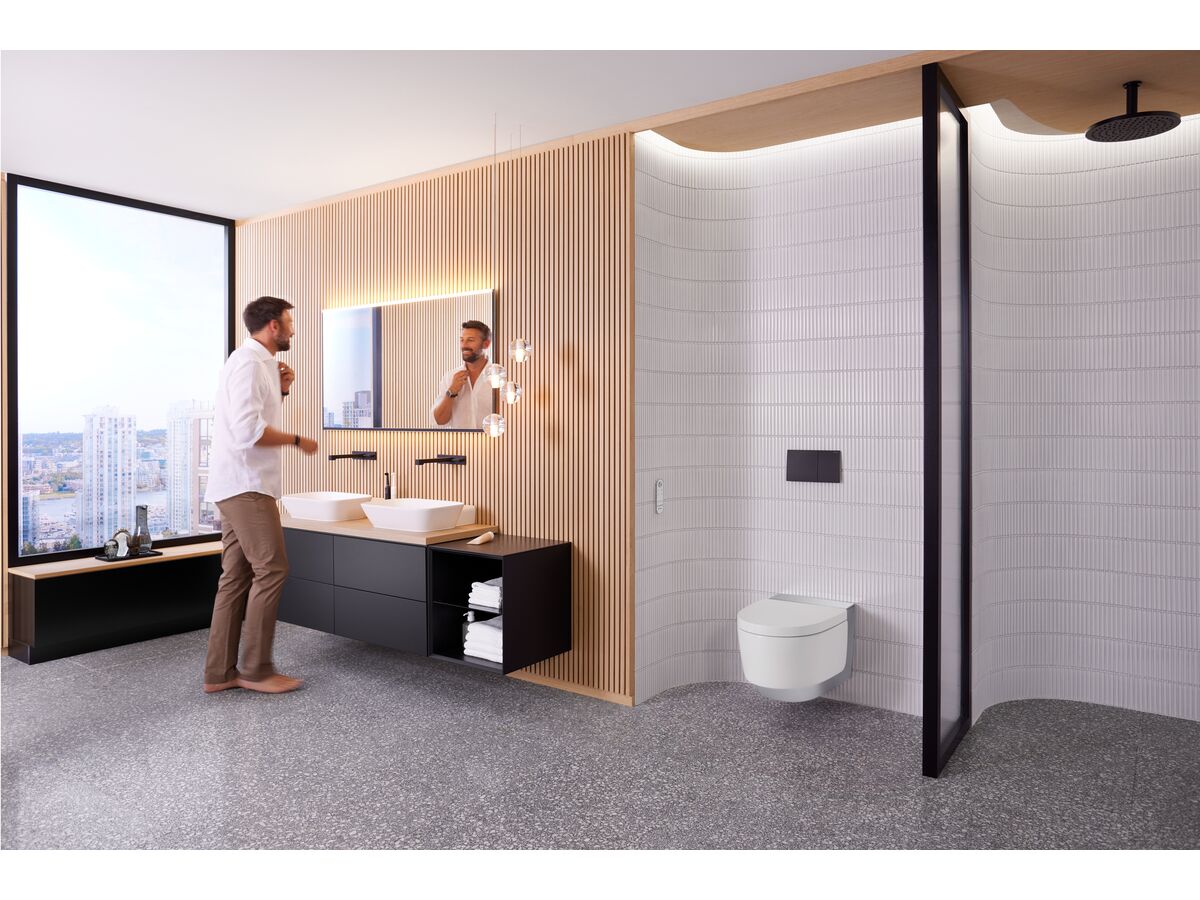 Geberit Sigma 70 Dual Flush Button Matt Black Easy Clean Coating