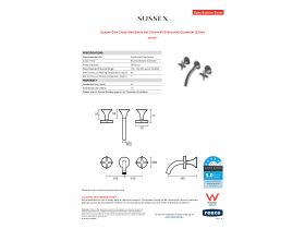 Specification Sheet - Sussex Oria Cross Wall Basin Set 165mm PVD Brushed Gunmetal (5 Star)