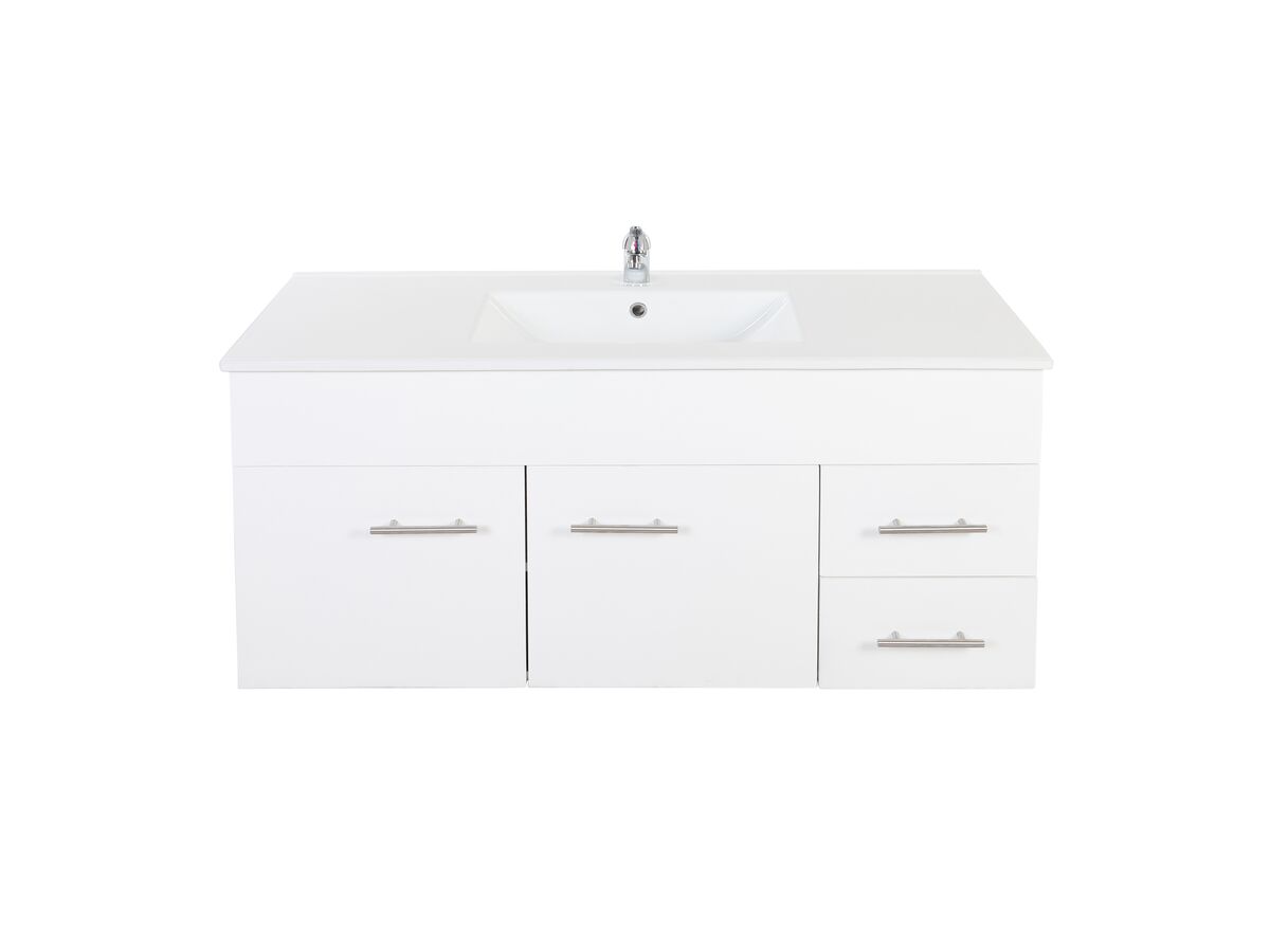 Posh Bristol MK2 1200mm Wall Hung Vanity Unit Centre Bowl 1 Taphole Right Hand Drawers