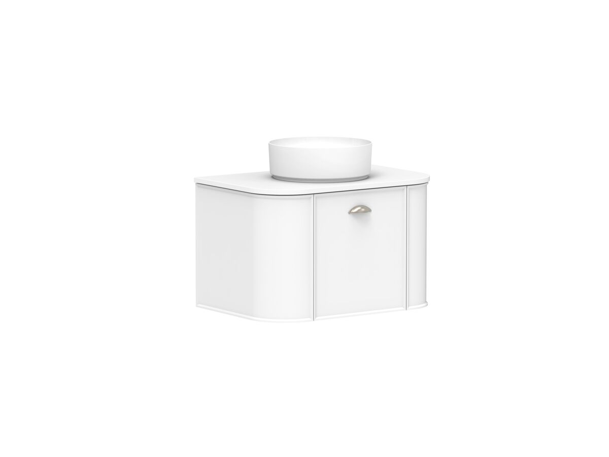 Supporting Image - Kado Era Double Curve All Door 750mm Wall Hung Vanity with Centre Basin 20mm Top Matte White