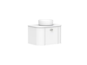 Supporting Image - Kado Era Double Curve All Door 750mm Wall Hung Vanity with Centre Basin 20mm Top Matte White