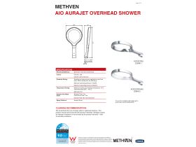 Technical Guide - Methven Aio Aurajet Overhead Shower (3 Star)