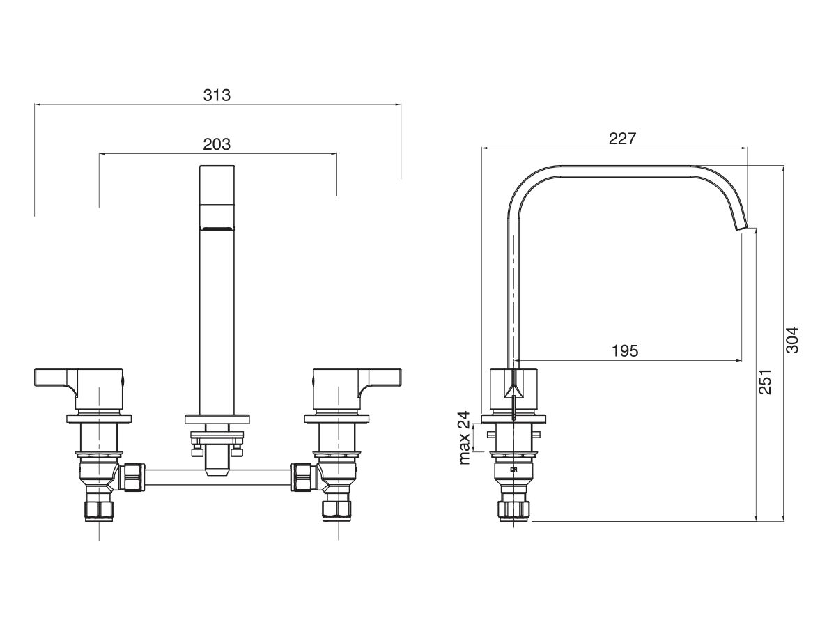 Mizu Stream Hob Bath / Spa Set