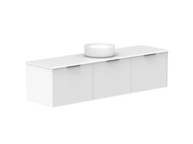 Supporting Image 2- Kado Neue Fluted Square All Drawer 1800mm Wall Hung Vanity with Centre Basin 20mm Top Ultra White