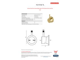 Specification Sheet - Sussex Scala Nova Shower/Bath Mixer PVD Brushed Gold Lead Free