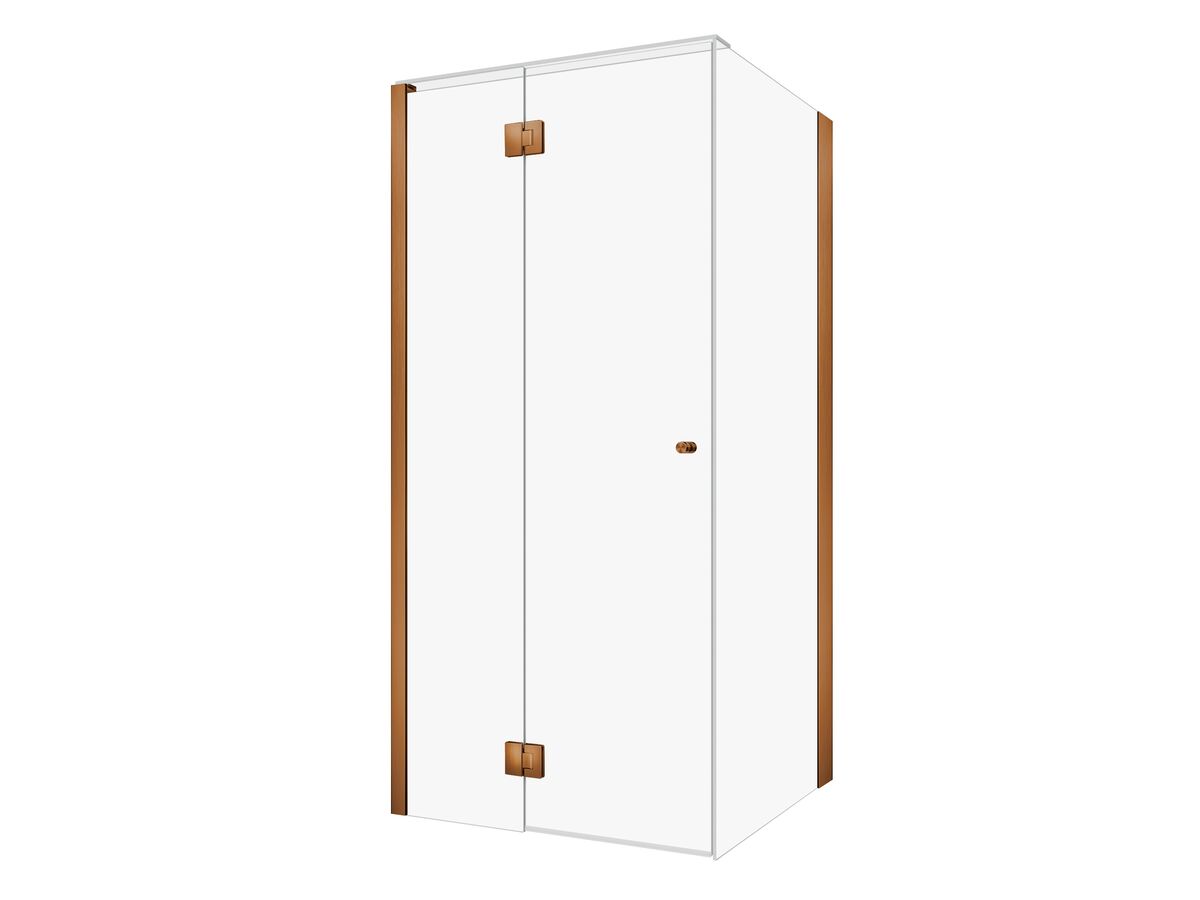 Hero - Kado Lux Frameless Enclosure with Wall Channel 1000 x 1000mm Brushed Bronze