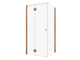 Hero - Kado Lux Frameless Enclosure with Wall Channel 1000 x 1000mm Brushed Bronze