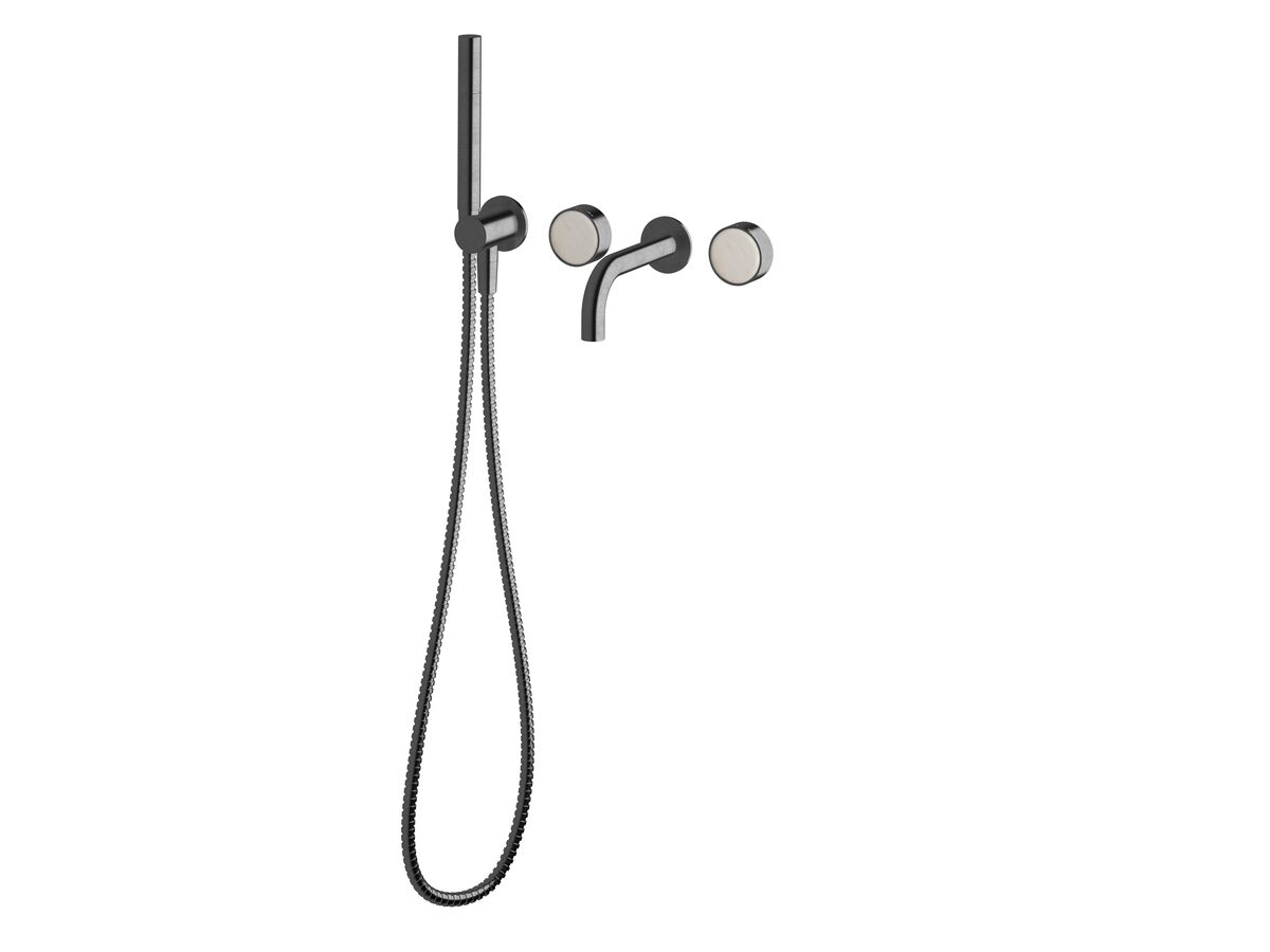 Supporting Image - Sussex Pure Elemental Progressive Bath Mixer System with Handshower 160mm PVD Brushed Gunmetal with Aurora Insert