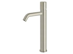 Sussex Pure Extended Basin Mixer Tap Curved Spout with Cirque Textured Handle PVD Brushed Nickel (5 Star)