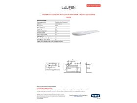 Specification Sheet - LAUFEN Alessi One Wall Basin Left Hand Bowl 1600 x 500 No Taphole White