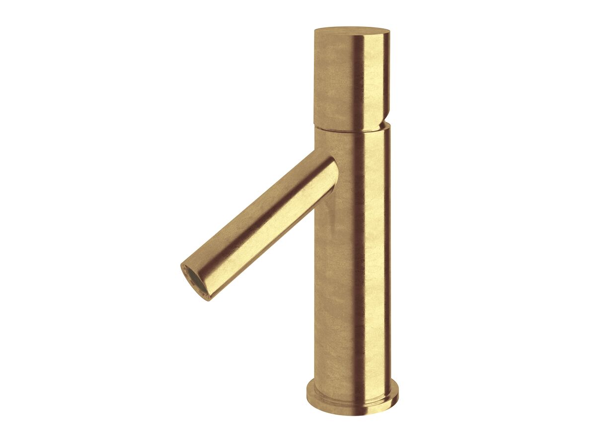 Sussex Pure Basin Mixer Tap Living Tumbled Brass (6 Star)