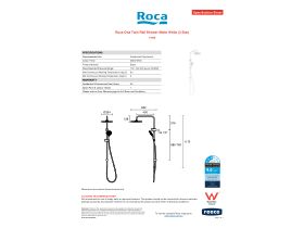 Specification Sheet - Roca Ona Twin Rail Shower Matte White (3 Star)