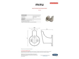 Specification Sheet - Mizu Silk Robe Hook Brushed Nickel