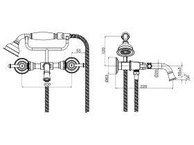 Posh Canterbury Wall Mounted Telephone Bath/ Shower Set Lever (3 Star)