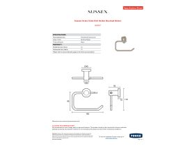 Specification Sheet - Sussex Scala Toilet Roll Holder Brushed Nickel