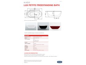 Technical Guide - Kado Lux Petite Freestanding Bath 1500mm