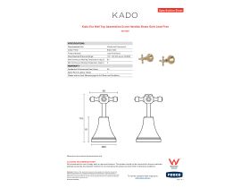 Specification Sheet - Kado Era Wall Top Assemblies Cross Handles Brass Gold Lead Free