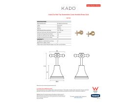 Specification Sheet - Kado Era Wall Top Assemblies Cross Handles Brass Gold