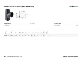 Specification Sheet - Geberit Junction Swept 110mm x 88.5 Degree