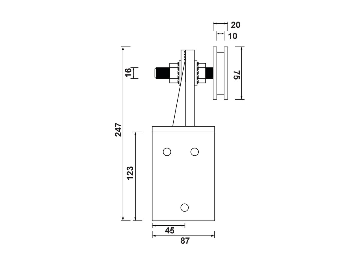 CRH Left Hand Large Hanging Roller Assembly