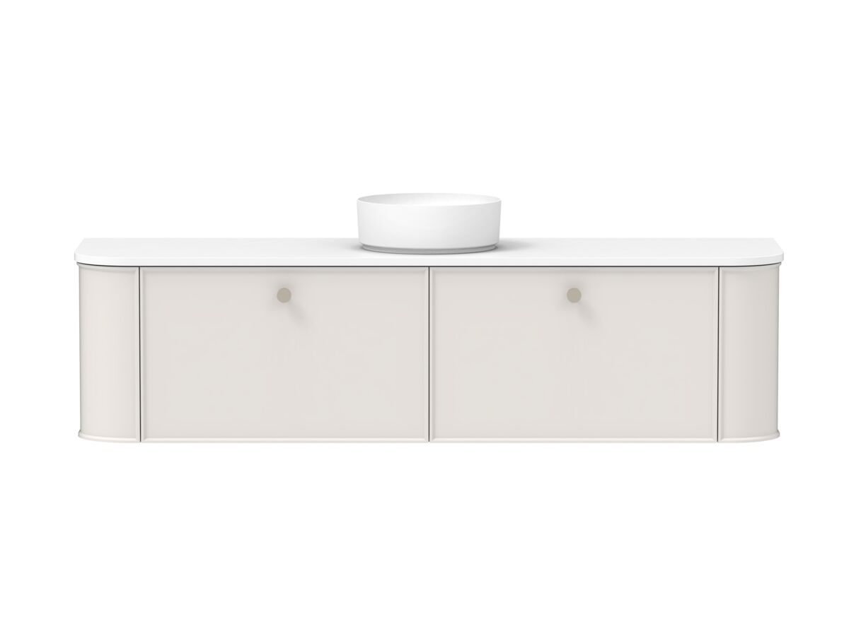 Supporting Image - Kado Era Double Curve All Drawer 1800mm Wall Hung Vanity with Centre Basin 20mm Top Feather Grey